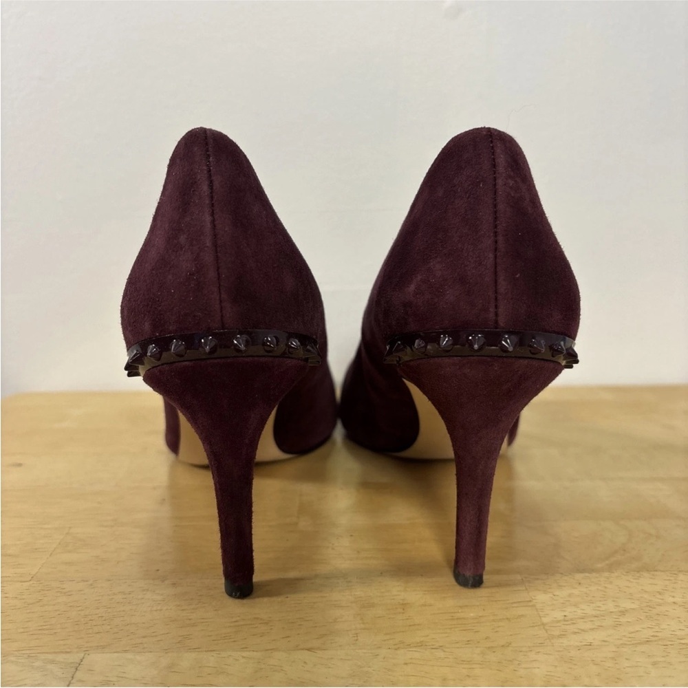 Sam Edelman Women’s Size 7.5M Tonia Burgundy Suede Spike Heels - Picture 4 of 9
